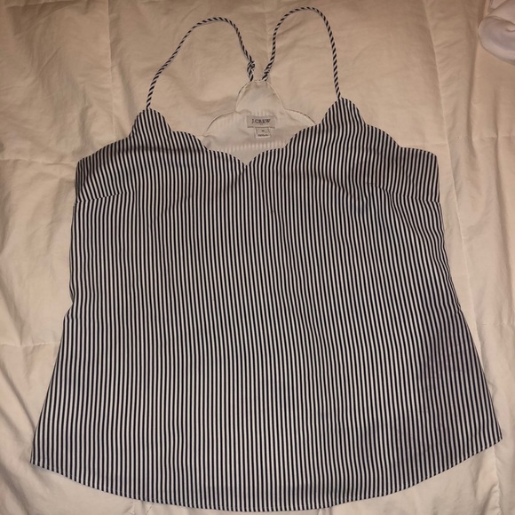 J. Crew Tops - Jcrew Striped Scalloped Cami Top